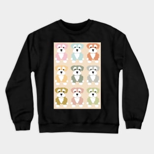 Rainbow of Miniature Schnauzer Dogs on A Cream Background Crewneck Sweatshirt